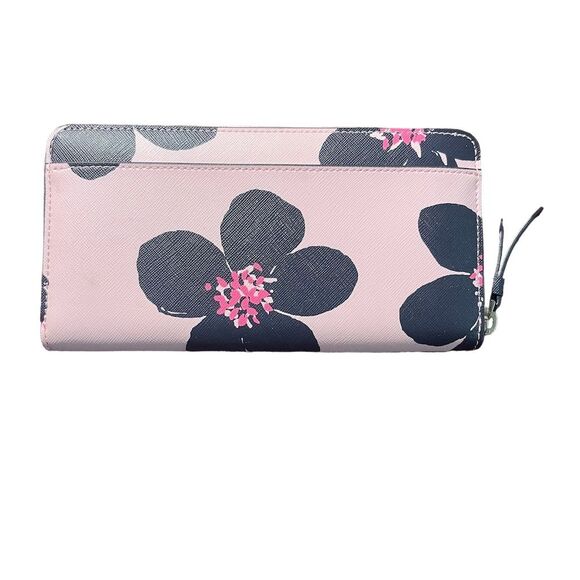 Kate Spade Women's Pink Floral Zip-Around Wallet Credit Card Holder - Picture 4 of 7